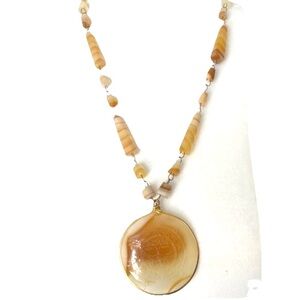 Aztec Sun Pendant Necklace- Alabaster Medallion